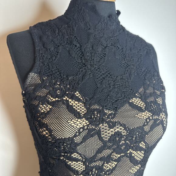 Vintage Y2k Nightcap Rare Black Lace Mock Neck Tank Top Sz 2 Small Whimsigoth - Picture 8 of 16